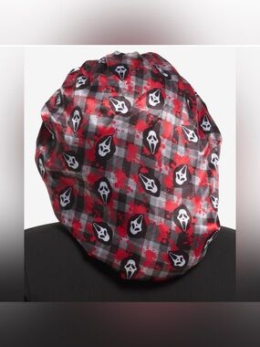 Ghost Face Reversible Red and Black Sleep Cap Bonnet- New